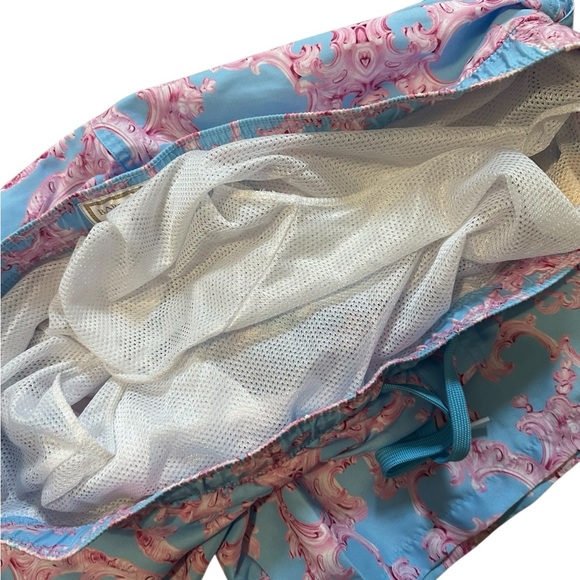 Baroque Gold Men’s Swim Trunks Blue and Pink Size XL - Picture 8 of 10